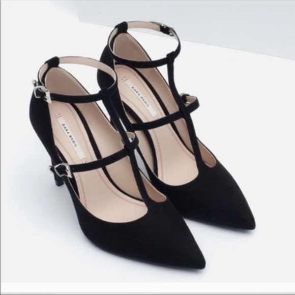 🔥 Zara Super Sexy Strappy Suede Pumps Size 7 1/2 - Picture 1 of 4